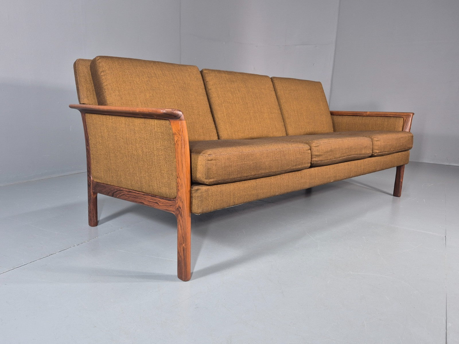 Vintage 3 Seater Sofa 1960s Knut Saeter Vatne Mobler Green Gold EB11078 M3SS1