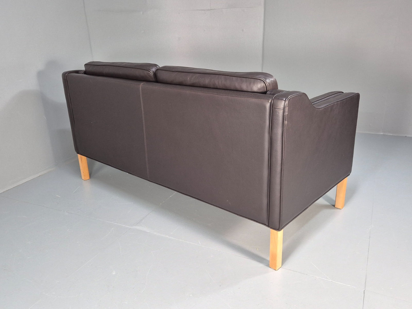 Mid Century Two Seater Sofa Danish Brown Leather Mogensen Vintage  EB10107 M2SS13