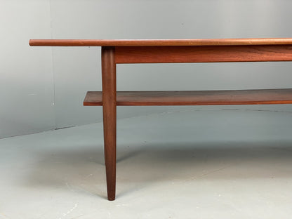 Vintage Teak Coffee Table With Magazine Rack Retro Danish Design EB9426 MWOO - UKDK FURNITURE