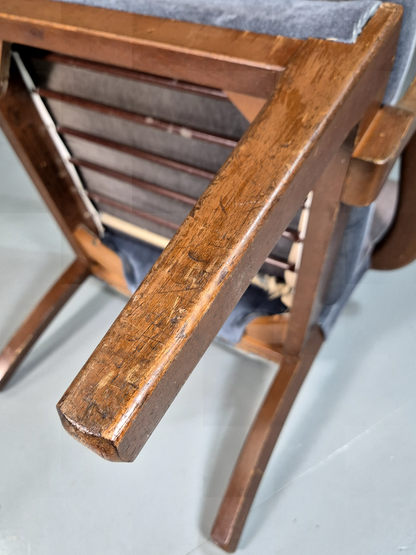 Vintage Lounge Chair Lilac Cotton Velour Beech Parker Knoll Retro EB7309 MNOR7