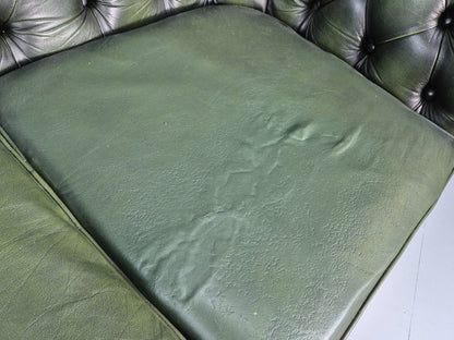 Three Seater Green Leather Chesterfield Quality Version Retro EB11023 VCHE6