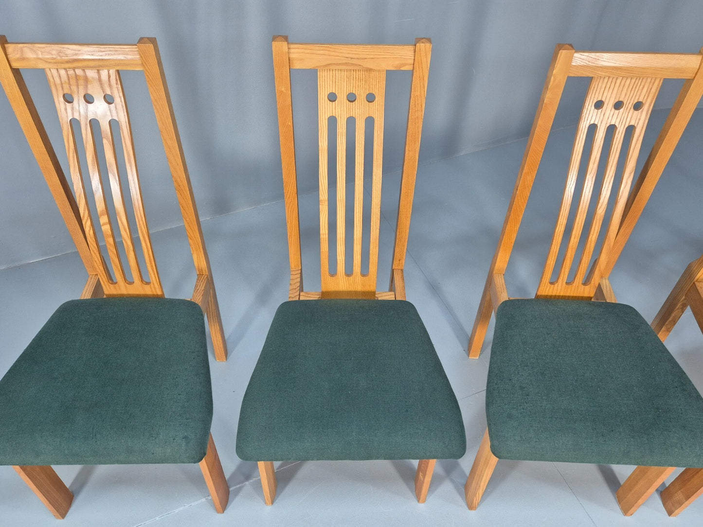 6 Vintage John Barnard Dining Chairs in Ash and Green Modern Design EB9676 MDIN - UKDK FURNITURE
