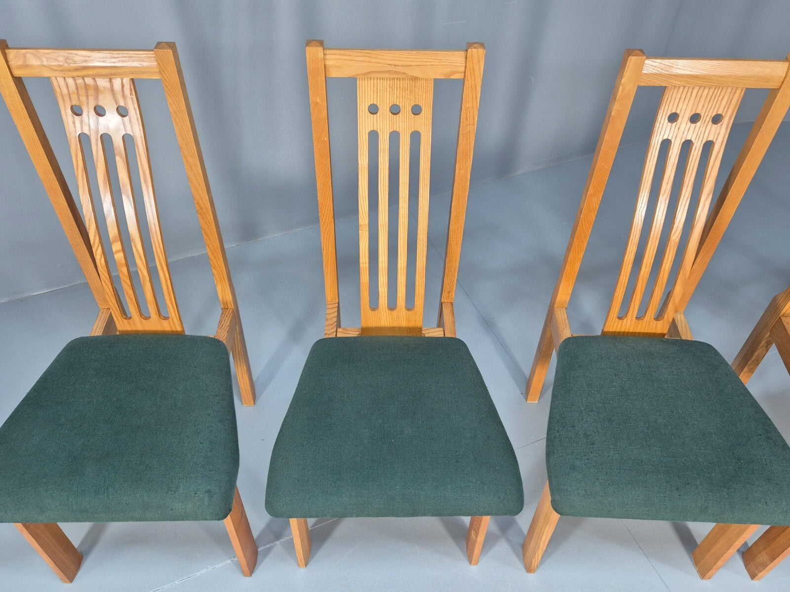 6 Vintage John Barnard Dining Chairs in Ash and Green Modern Design EB9676 MDIN - UKDK FURNITURE