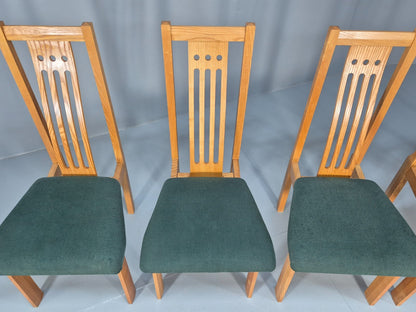 6 Vintage John Barnard Dining Chairs in Ash and Green Modern Design EB9676 MDIN - UKDK FURNITURE