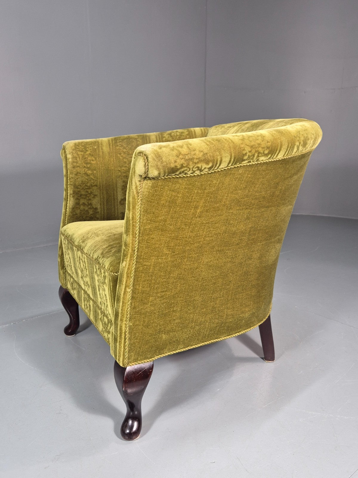 Vintage Art Deco Danish Tub Chair Green Moquette 1940s  EB10775 VCLO13