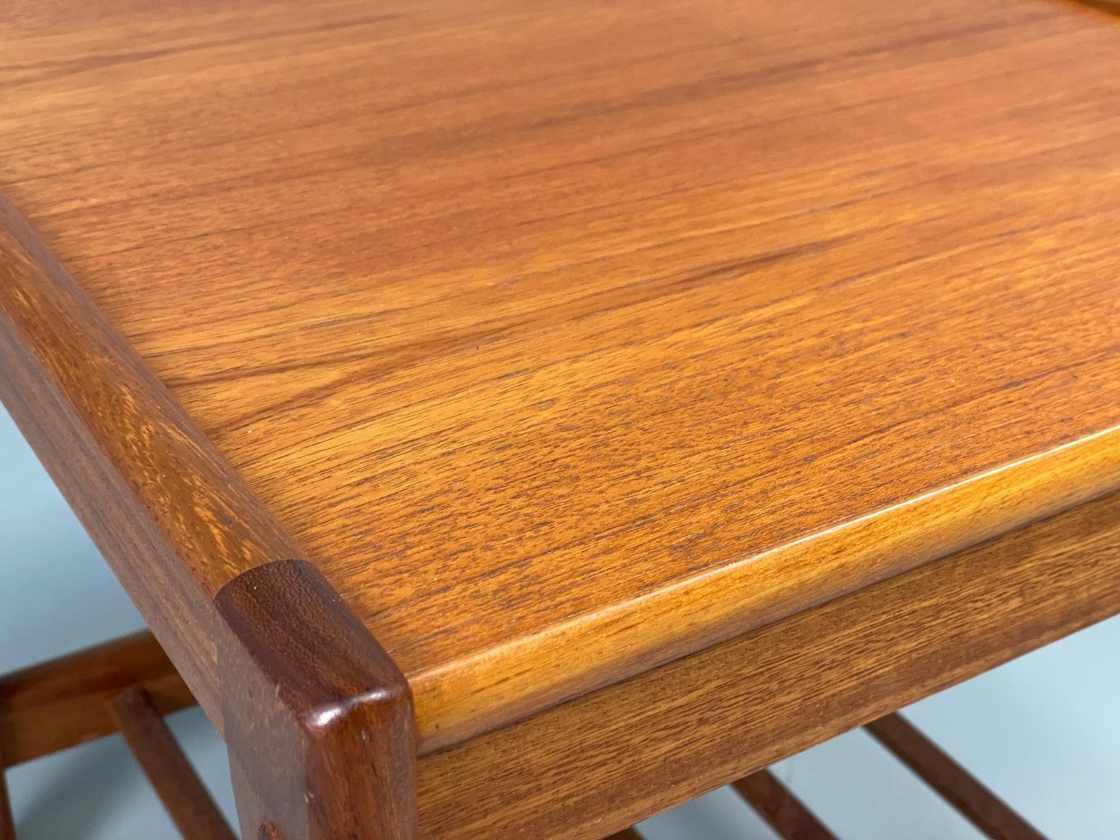 Vintage Teak Side Table Danish 1970s With Magazine Rack Bedside  EB11049 MWOO7