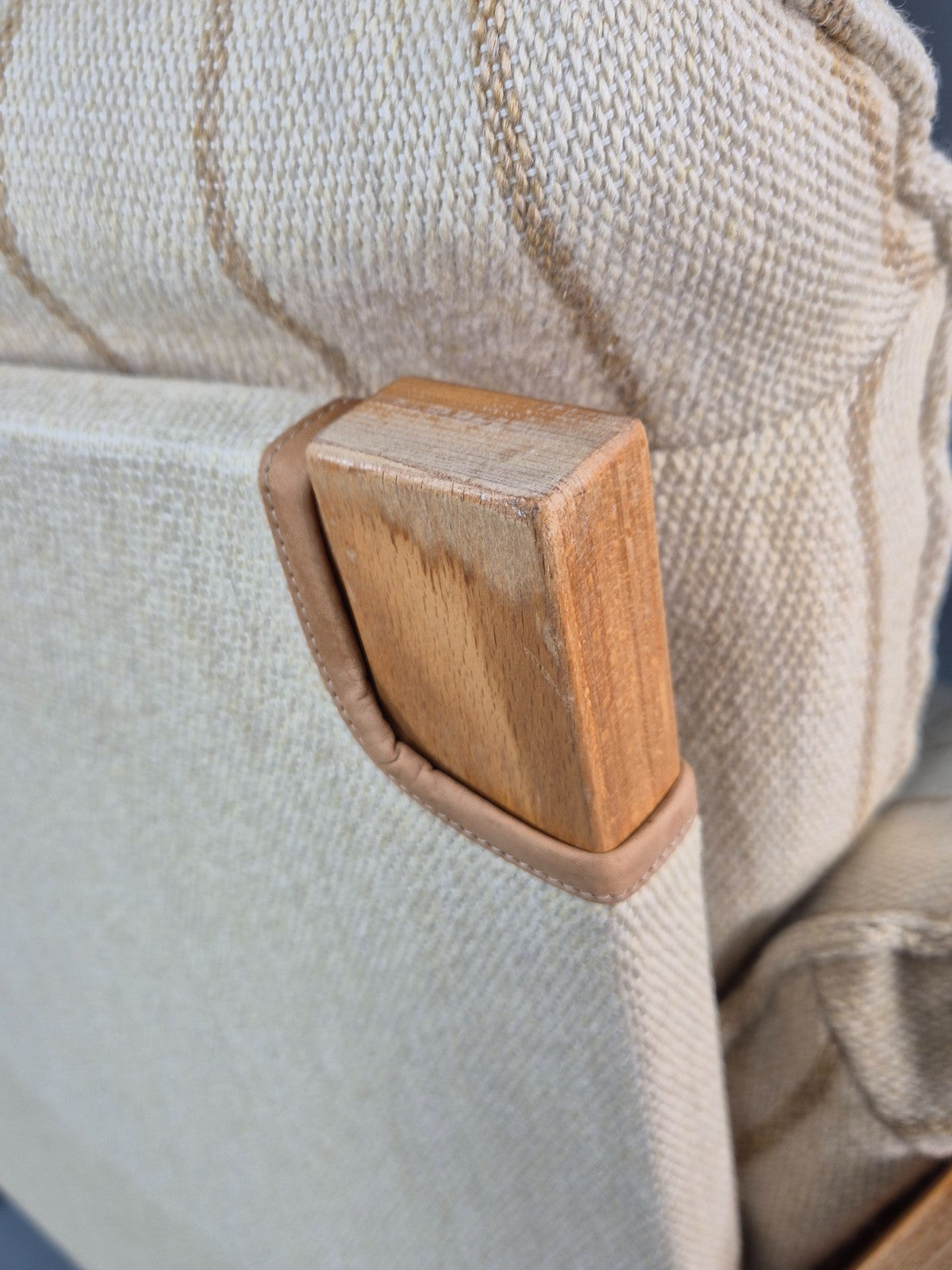 1970s Lounge Chair Vintage Denmark Nielaus Cream Wool MCM Retro EB11307 MNOR11