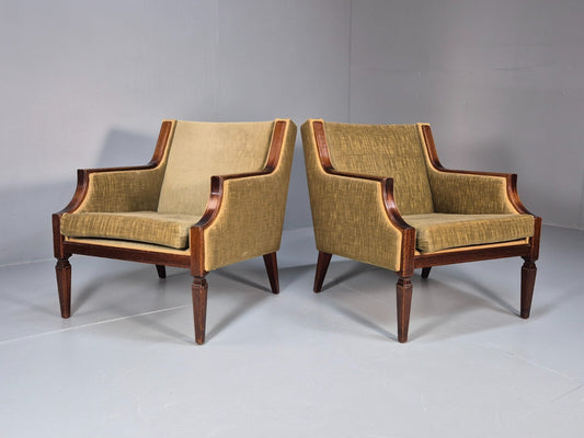 2 Vintage Danish Classical Lounge Chairs 1960s Retro Georgian Style EB9655 VCLO - UKDK FURNITURE