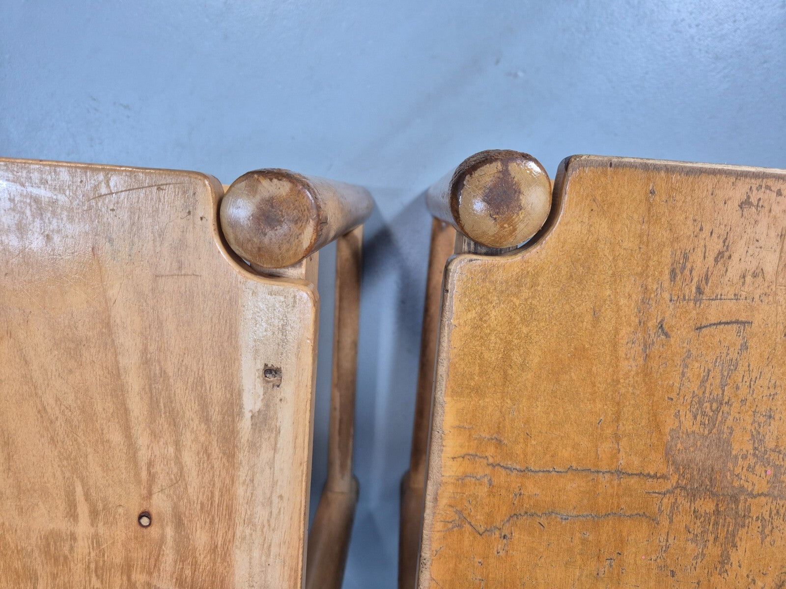 2 Vintage Danish Children Chairs Bech Wood 1960s Retro EB9672 MSTA - UKDK FURNITURE