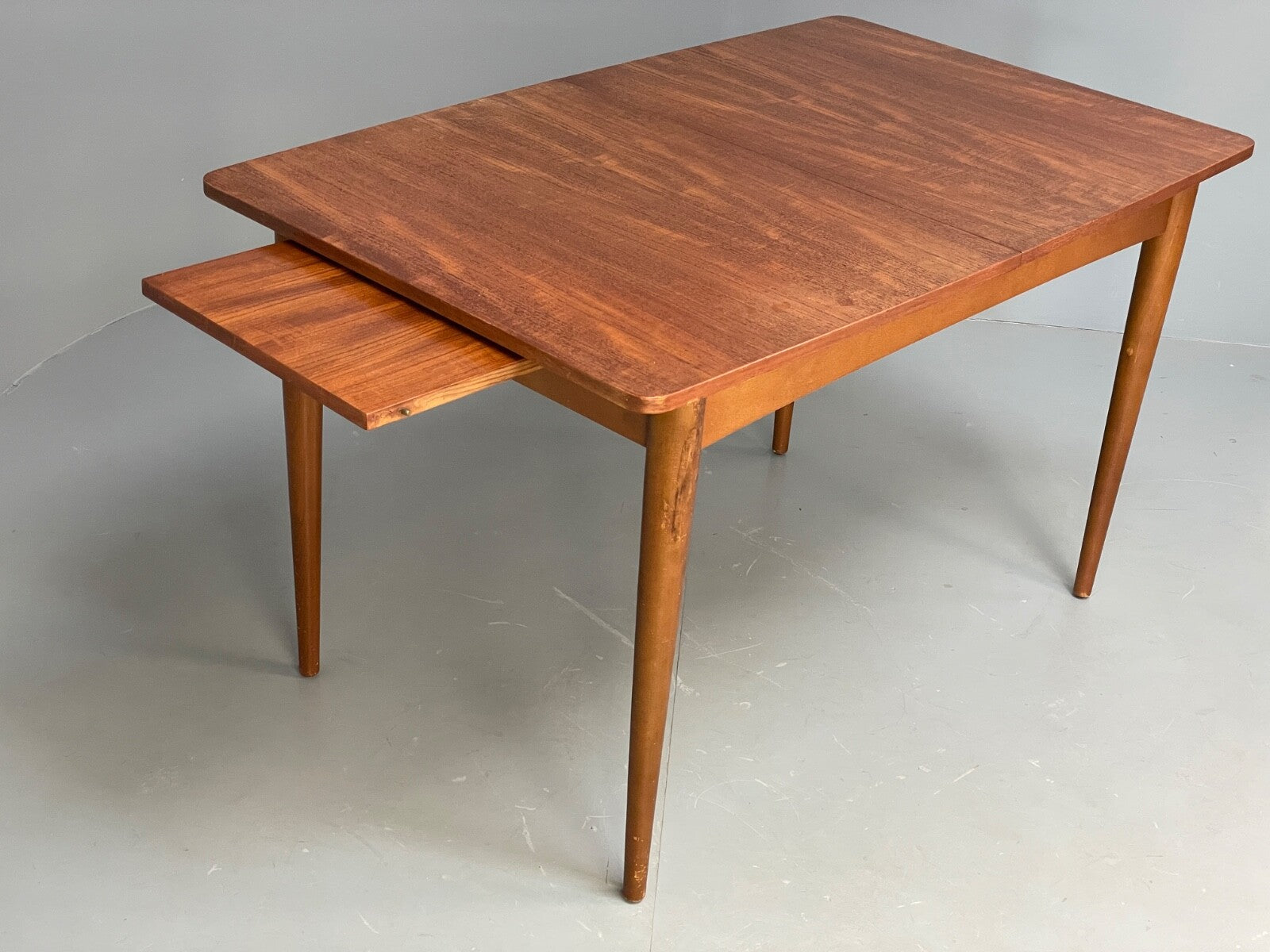 Vintage Teak Extending Dining Table With Removable Beech Legs EB9502 MWOO - UKDK FURNITURE