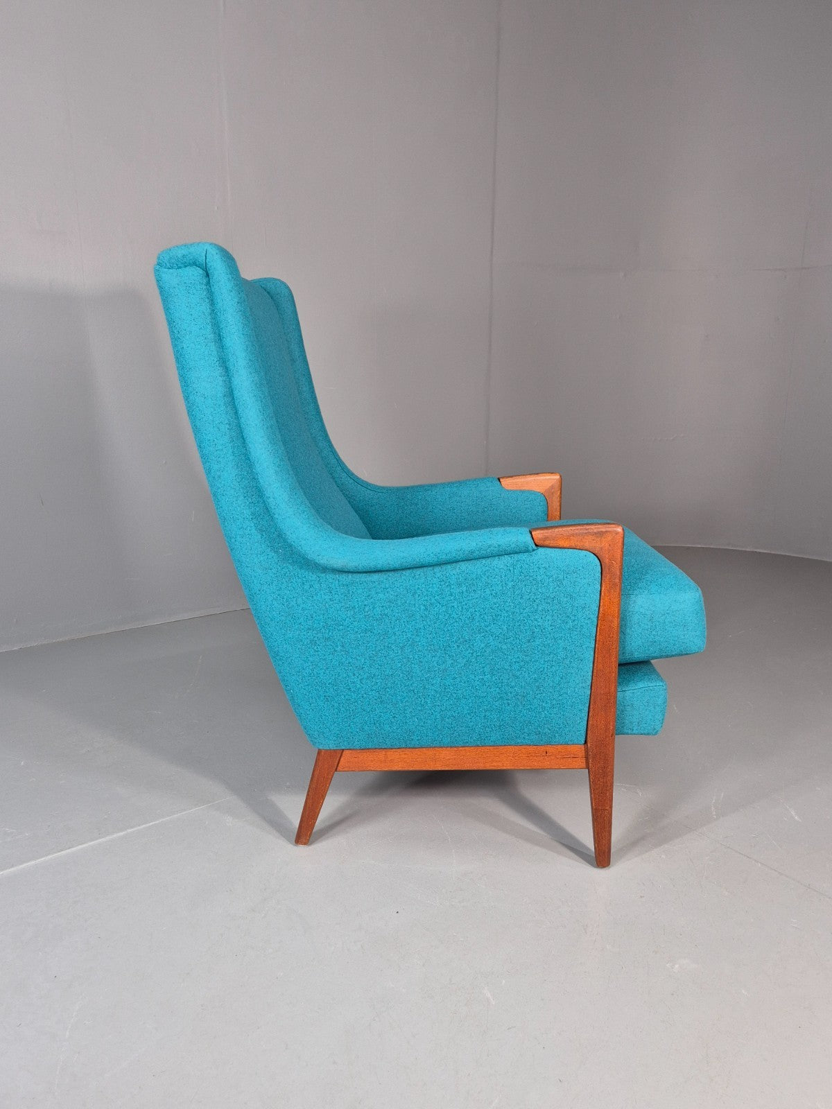 Vintage 1960s Lounge Chair Reupholstered Blue K E Ekselius For JOC EB11092 MNOR12