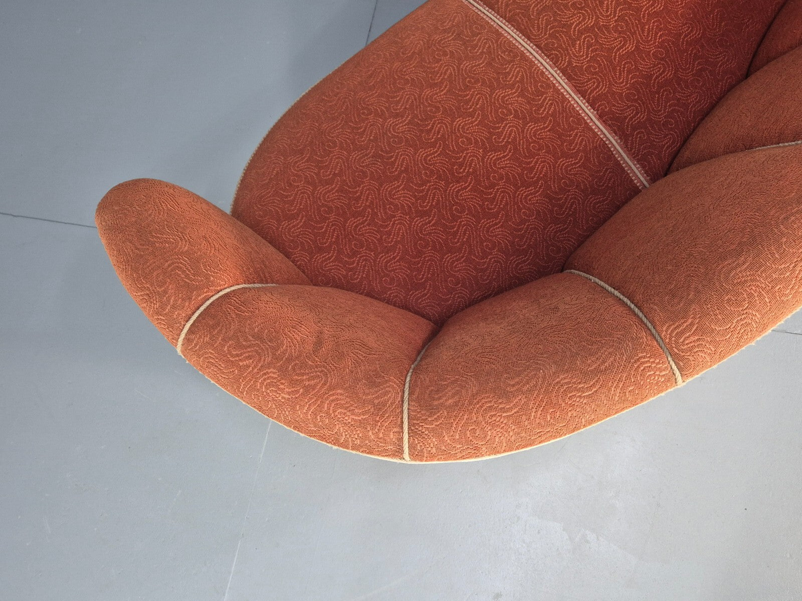 Vintage Danish Art Deco Banana Sofa Peach and Cream 1930s Retro EB9745 V3SS - UKDK FURNITURE
