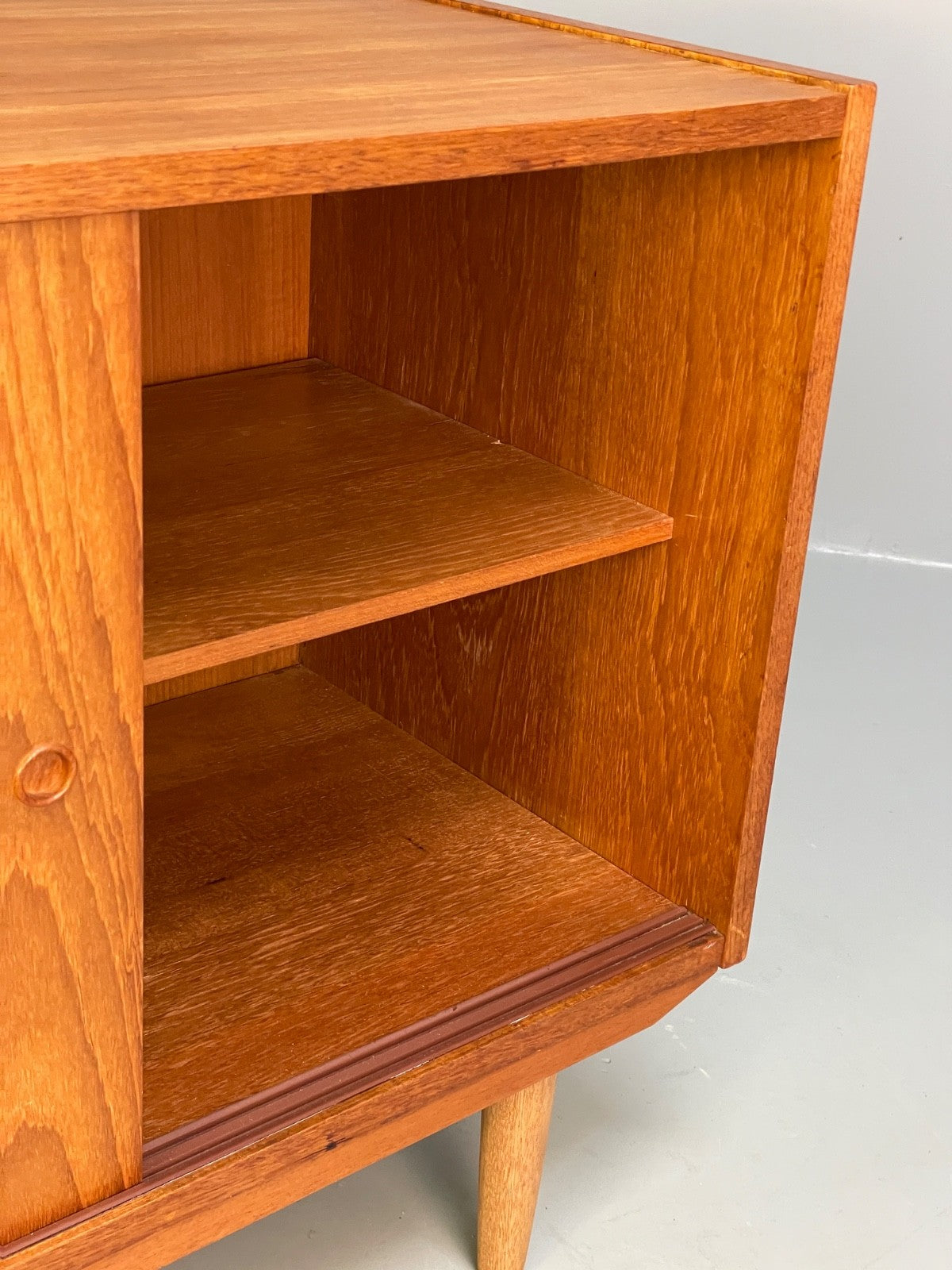 Vintage Danish Teak Cabinet 1970s Retro Sliding Doors Shelf EB9834 MWOO - UKDK FURNITURE