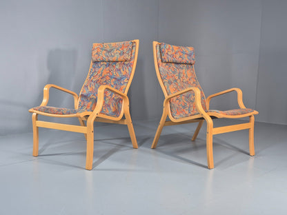 2 Vintage Bentwood Lounge Chairs Finn Ostergaard 1980s Retro MCM EB11337 MBEN2