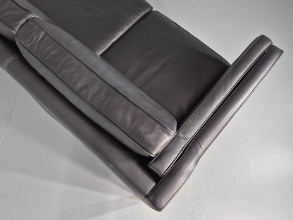 Vintage 3 Seat Sofa Danish Black Leather Mid Century Retro 1980s EB10463 M3SS13