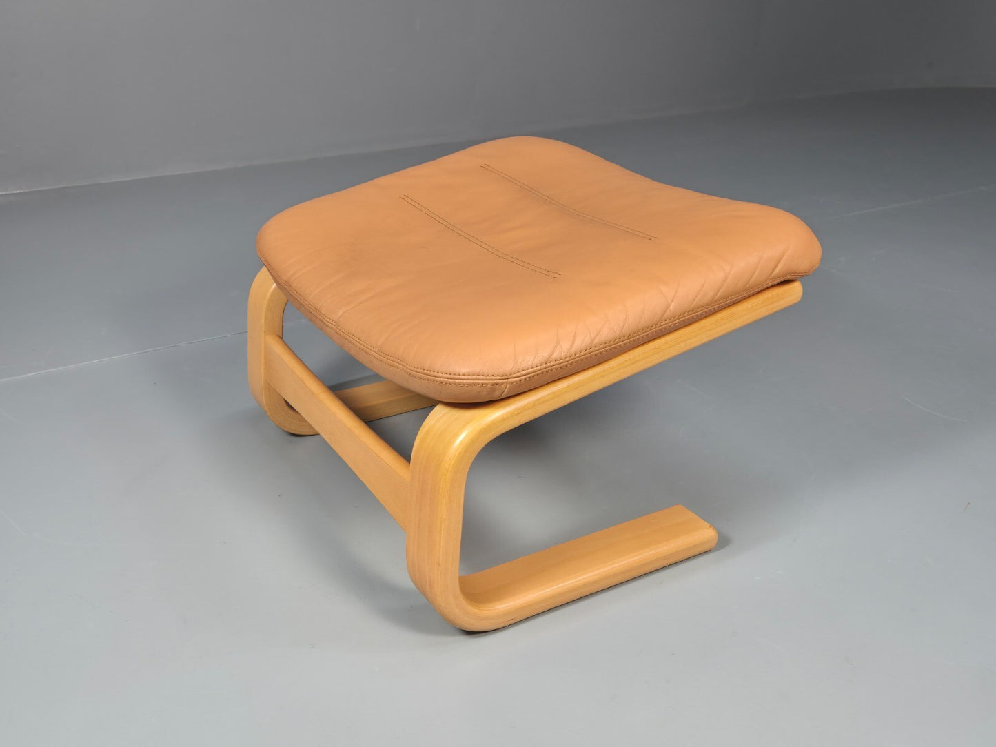 Vintage Danish Skippers Apollo Range Footstool Tan Leather Retro EB9783 MFOO - UKDK FURNITURE