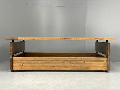 Vintage 1970s Coffee Table Pine & Glass By Hameen Kalustaja Finland EB11176 MWOO1