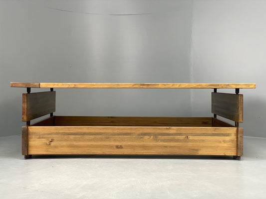 Vintage 1970s Coffee Table Pine & Glass By Hameen Kalustaja Finland EB11176 MWOO1