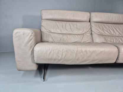 Stressless Stella 3 Seat Settee In Grey Leather Modern Ekornes EB11476 M3ss2