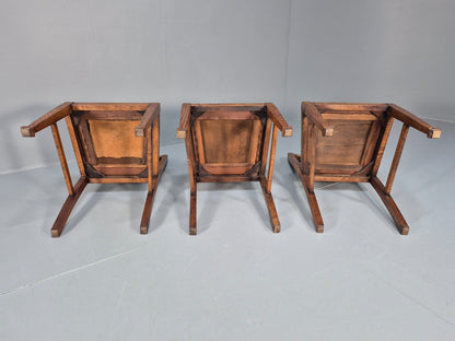 3 Arts and Crafts Heals style Oak Dining Chairs 1920s EB10695 VDIN8