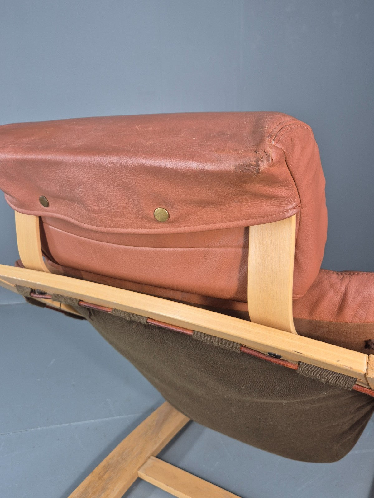 Vintage Leather Lounge Chair Mid Century Kroken Aki Fribyter Retro EB11309 MBEN20