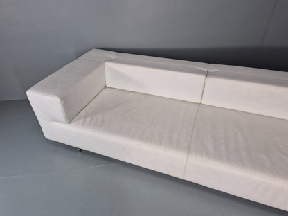 Frighetto Four Seater Settee White Leather Modern Design  EB10626 M4SS8