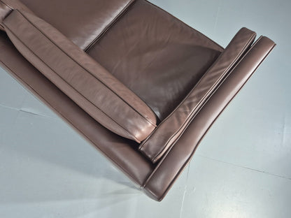 Vintage Danish 3 Seat Sofa Brown Leather Mogensen Style 1980s Retro EB10523 M3SS13