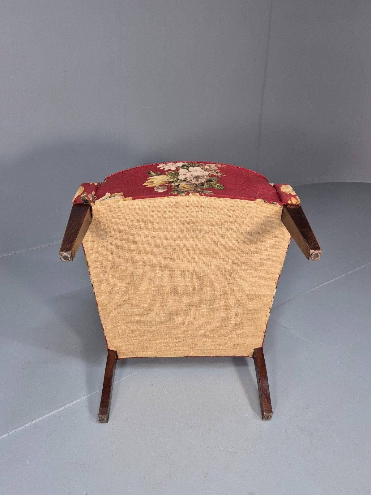 Vintage Danish Lounge Chair Wingback Floral Cotton Print 1950s Retro EB9540 MNOR - UKDK FURNITURE