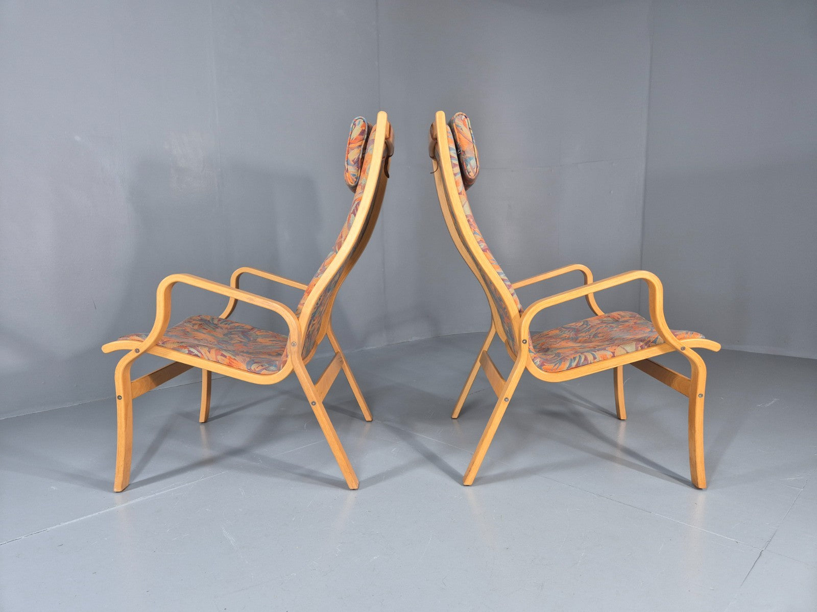 2  Vintage Bentwood Lounge Chairs Finn Ostergaard 1980s Retro MCM EB111339 MBEN8