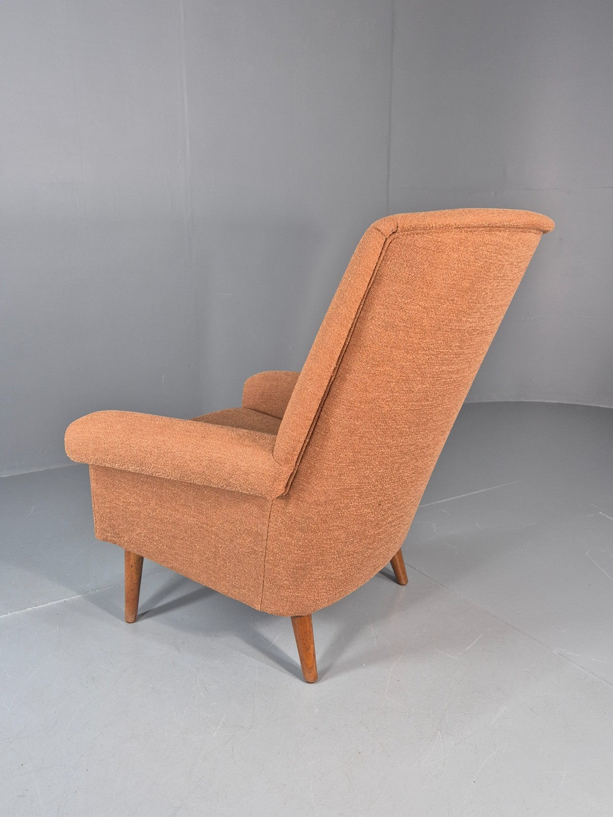 Mid Century Lounge Chair Danish 1960s New Upholstery Retro Teak Leg EB11020 MNOR13