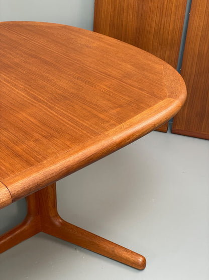 Teak Extending Dining Table Oval Vintage Danish Edvard Valentinsen EB9753 MWOO - UKDK FURNITURE