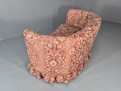 Vintage Danish Banana Sofa 1930s Art Deco Floral Pink Upholstery EB11410 V2SS14