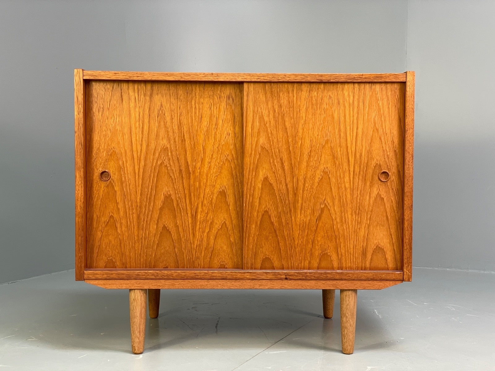 Vintage Danish Teak Cabinet 1970s Retro Sliding Doors Shelf EB9834 MWOO - UKDK FURNITURE