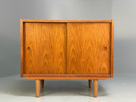 Vintage Danish Teak Cabinet 1970s Retro Sliding Doors Shelf EB9834 MWOO - UKDK FURNITURE