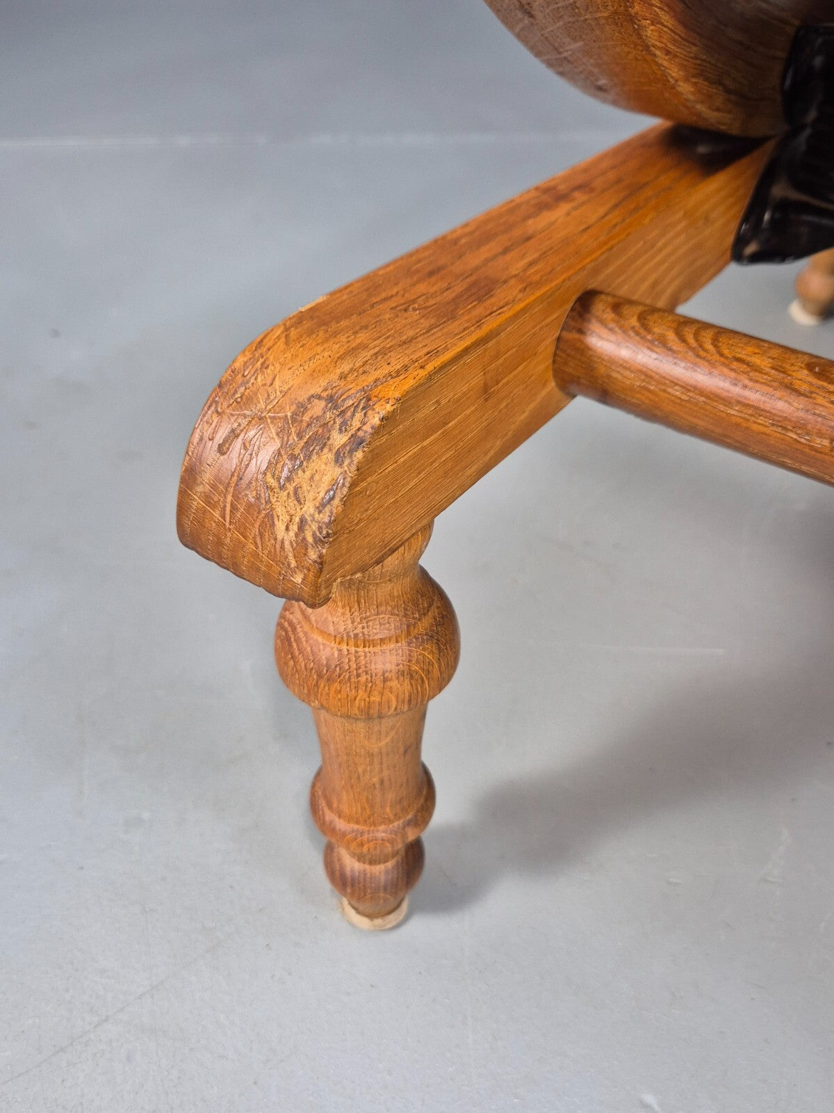 Vintage Danish Rocking Chair Oak Frame Red Stripe American Style EB9375 VCAR - UKDK FURNITURE