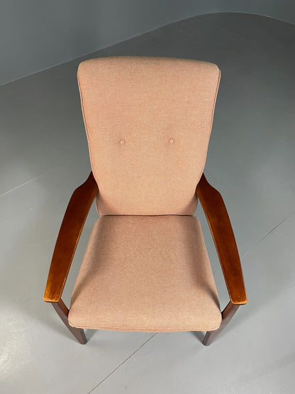 Vintage Lounge Chair Beech Frame Pink Parker Knoll Retro MCM EB6977 MNOR2