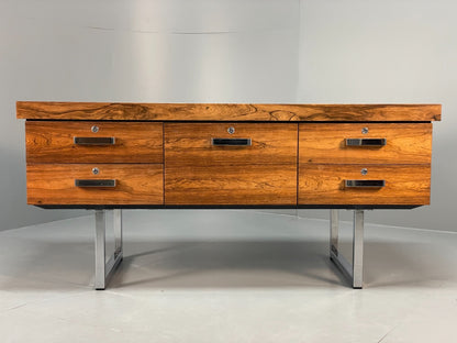 Vintage Gordon Russell Sideboard - Chrome Black Vinyl Mid Century EB10947 MWOO2