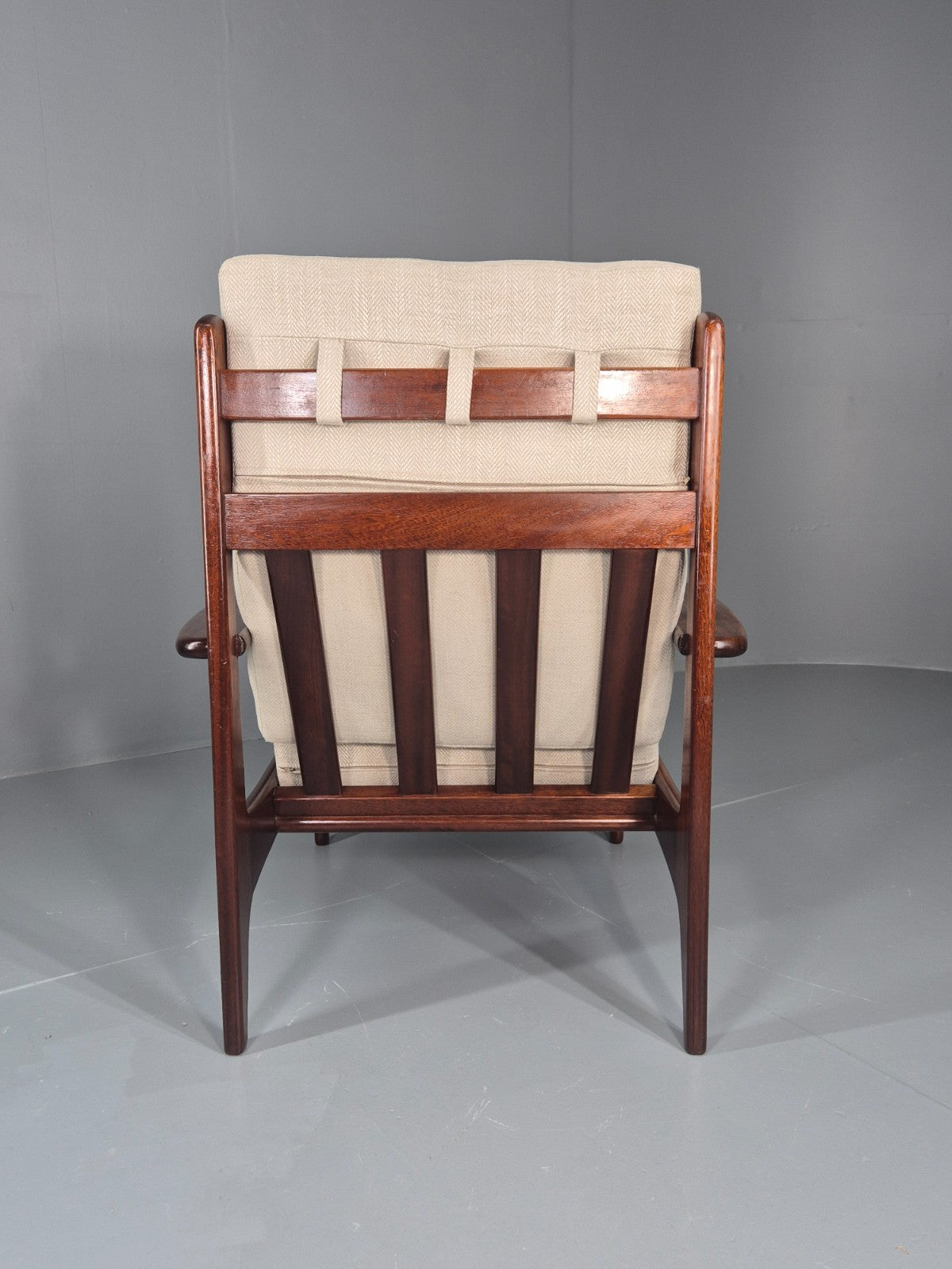 Vintage Mid Century Teak Lounge Chair Danish 1970s New Upholstery EB11138 MNOR11