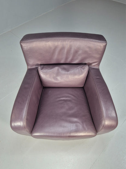 A Vintage Ligne Roset Jonathan Burgundy Leather Club Chair EB9458 MNOR - UKDK FURNITURE