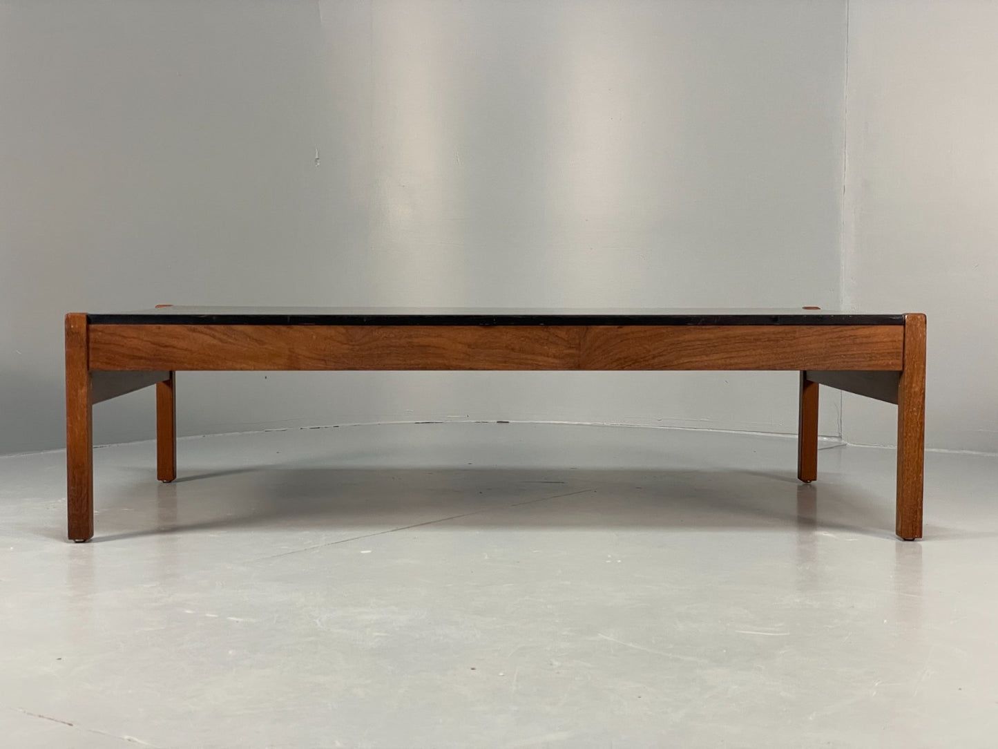 Vintage Teak Coffee Table - Guy Rogers 1960s Black Laminate Top  EB10955 MWOO2