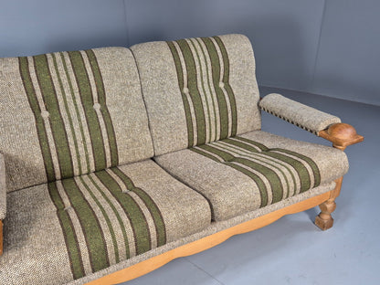 Vintage Kjearnulf Style 2 Seat Sofa 1970s Danish Oak and Wool EB9562 M2SS - UKDK FURNITURE