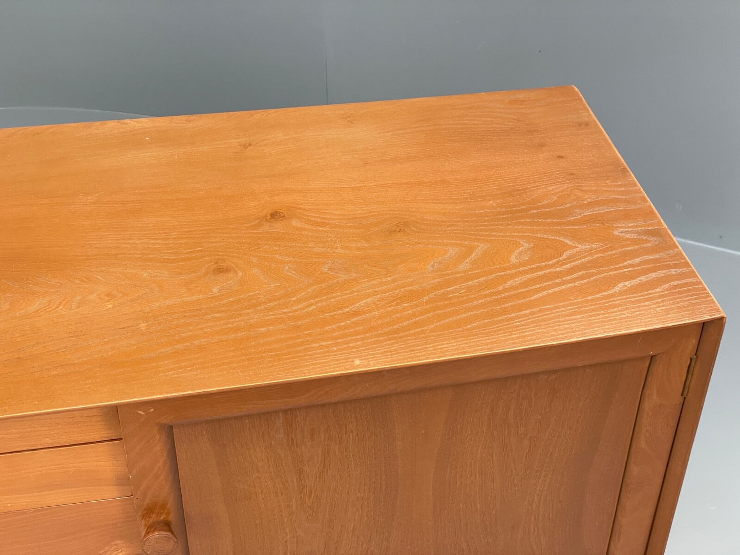 Vintage Scandart Elm Sideboard 1960s Mid Century Drawers Shelving EB9812 MWOO - UKDK FURNITURE