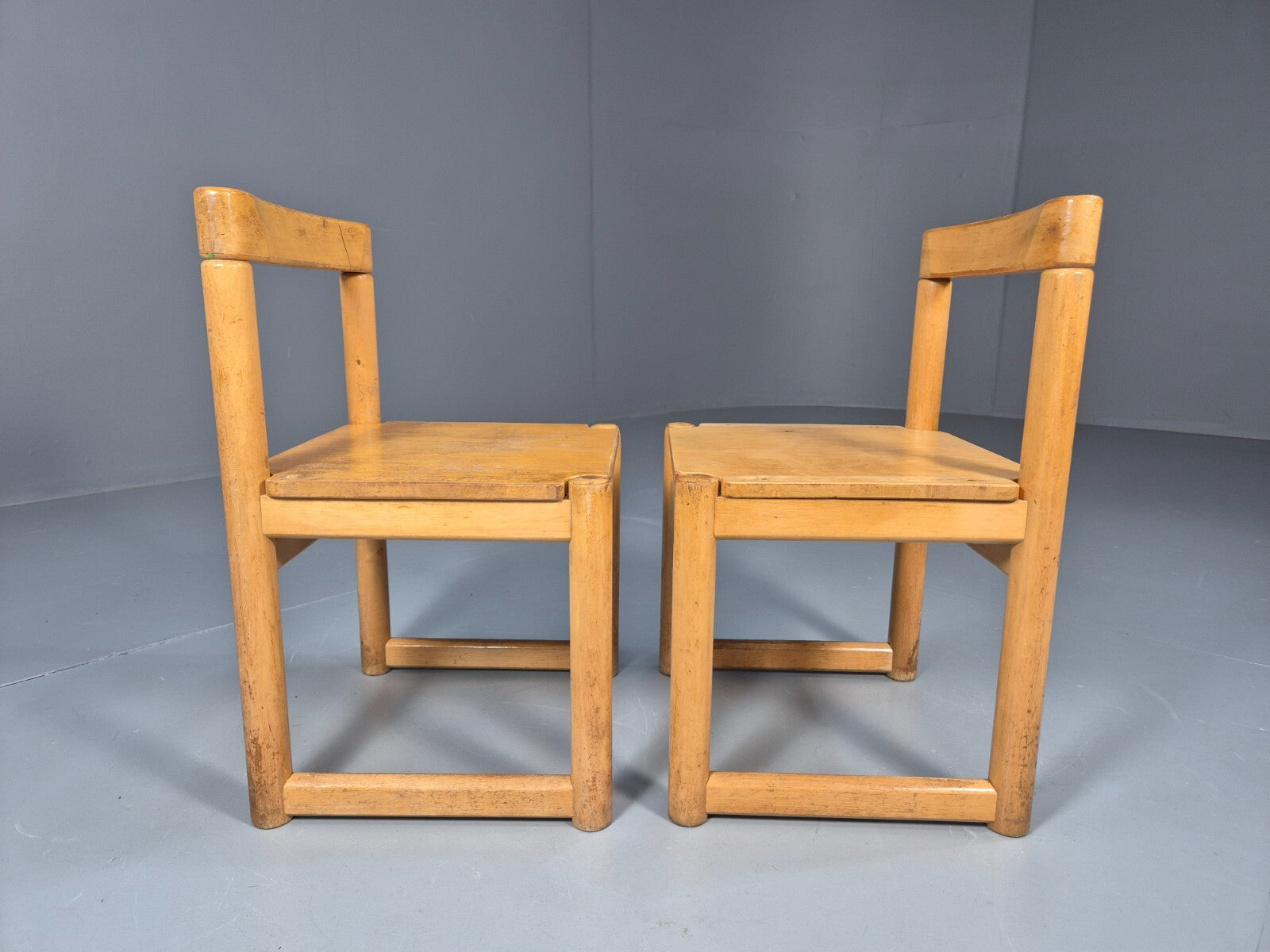2 Vintage Danish Children Chairs Bech Wood 1960s Retro EB9672 MSTA - UKDK FURNITURE