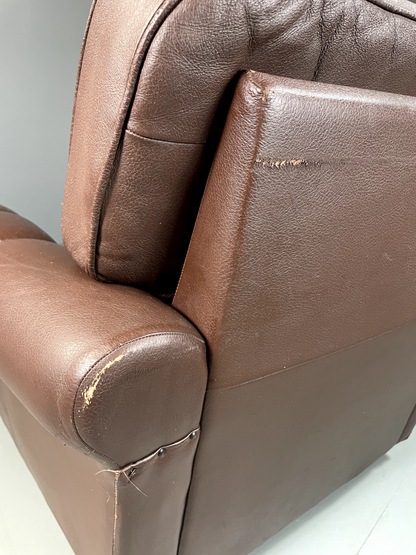 Danish Leather Lounge Chair Vintage 1970s Retro MCM EB5404 MNOR9