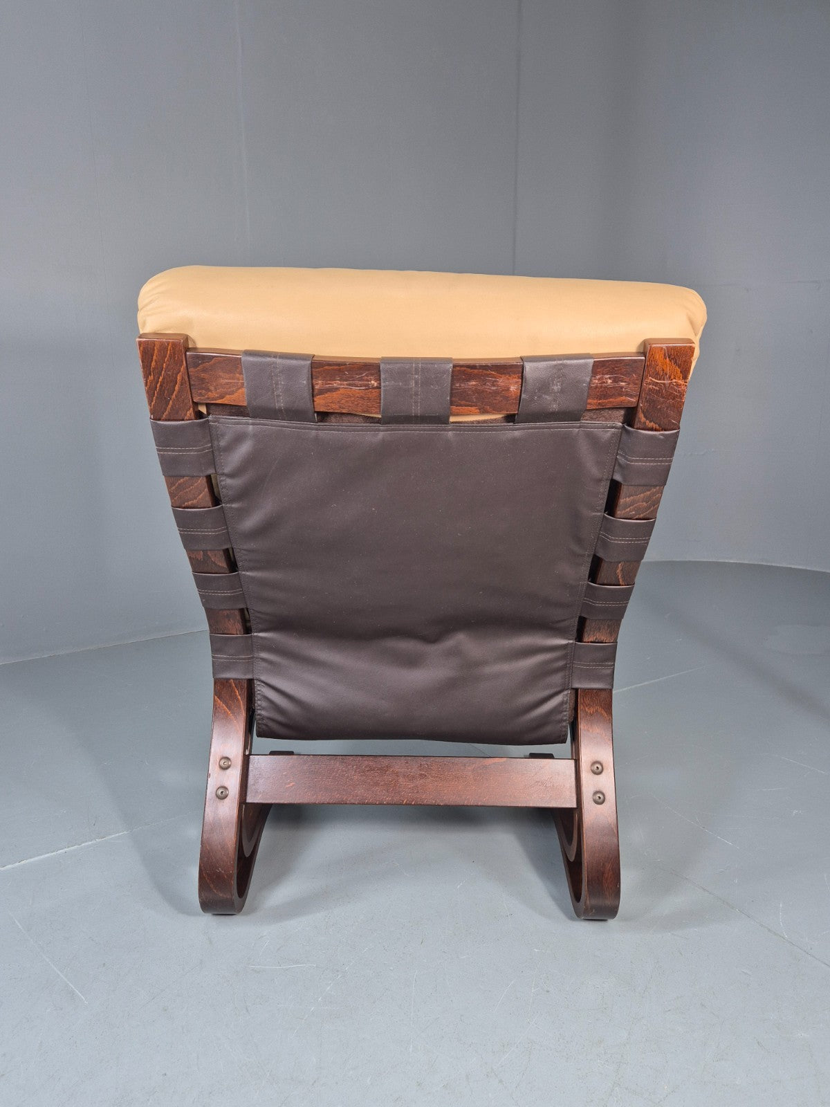 Vintage Leather Bentwood Armchair  Midcentury Norway Skyline Retro EB9912 MBEN7