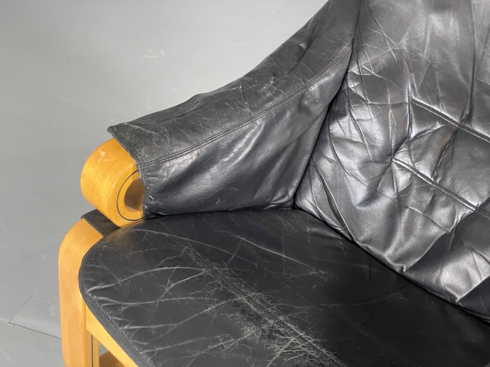 Vintage Danish Lounge Chair Black Leather Skippers Apollo Chair EB6121 MBEN13