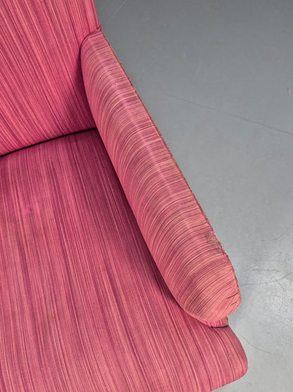 Vintage Danish Pink Chenille Lounge Chair 1950s Retro Mid Century EB10211 MNOR3