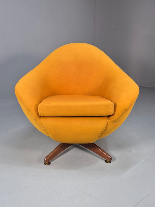 Vintage 1960s Egg Chair Swivel and Rock Base Orange Retro MCM EB9798 MSWI1
