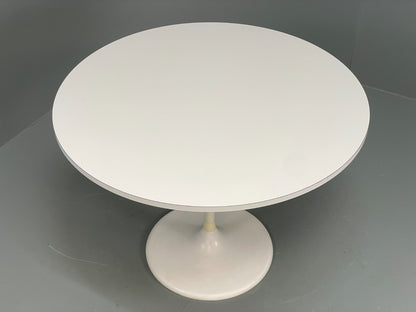 Vintage Round Formica Table White Tulip Base 1960s Retro Kitchen EB11543 MWOO1