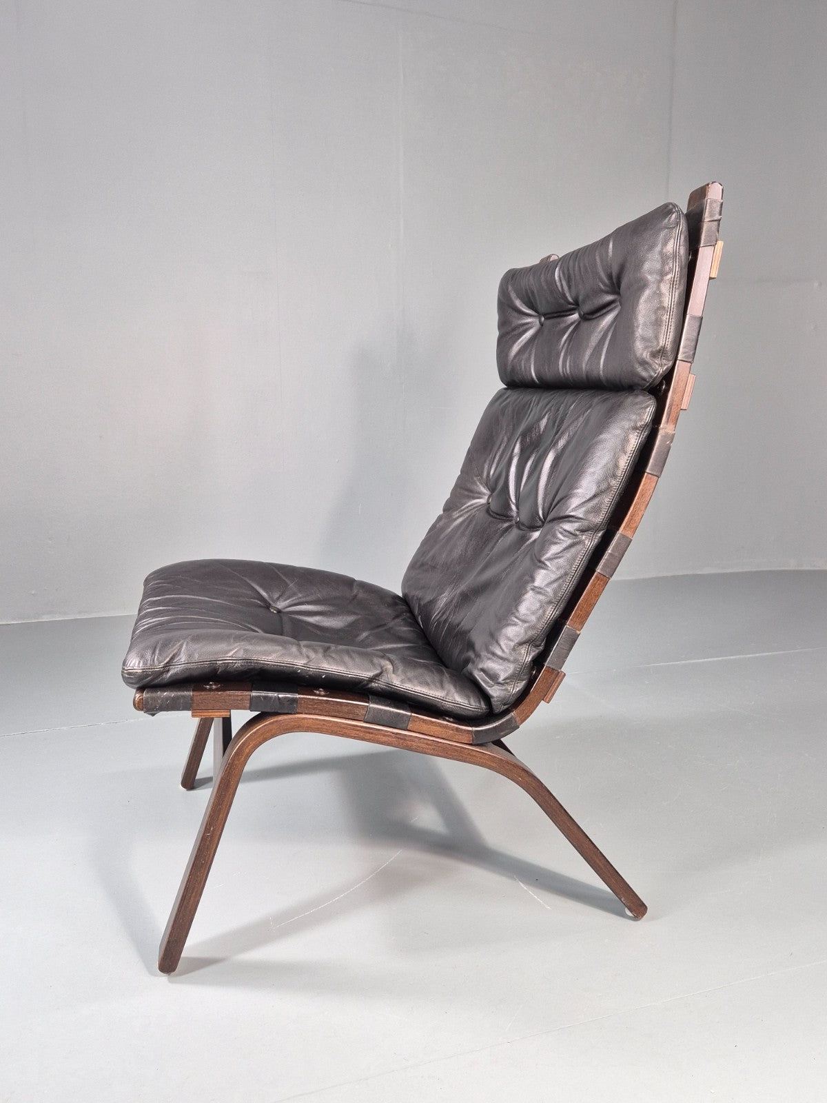 Vintage Farstrup Lounge Chair Danish Design 1970s Retro Leather MCM EB11320 MBEN1